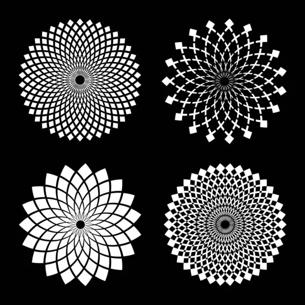 Ensemble d'éléments de conception. Schémas géométriques abstraits du cercle . — Image vectorielle