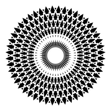 Daire tasarım öğesi. Oklar deseni.