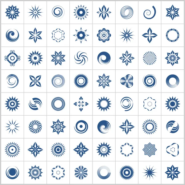 Design elements set. 64 abstract icons. — Stock Vector