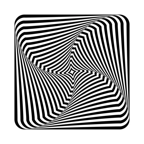 OP Art geometriskt designelement. Kvadratisk 3D-form. — Stock vektor