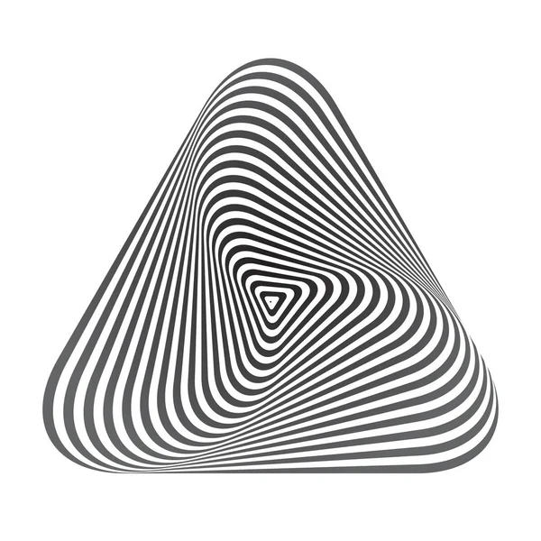 Op arte elemento de design geométrico. Triângulo. Forma 3D . — Vetor de Stock