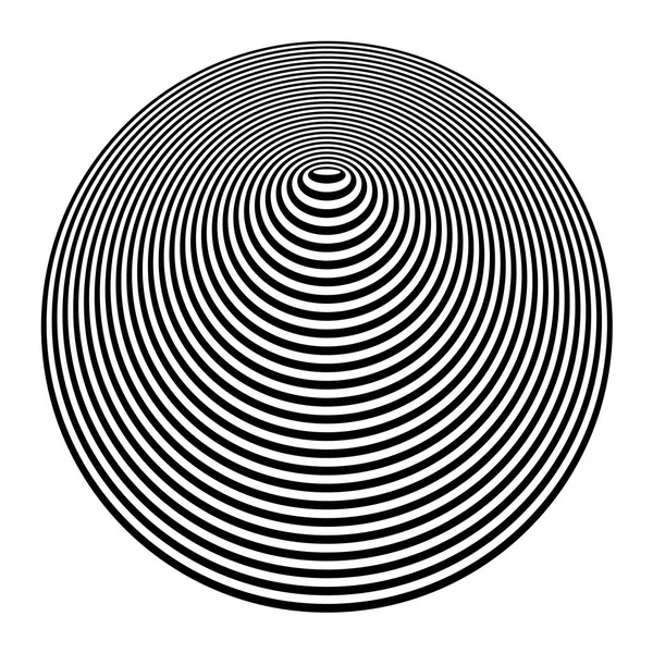 コーン形状。円と楕円の線のテクスチャ。Op アートデザイン要素 — ストックベクタ