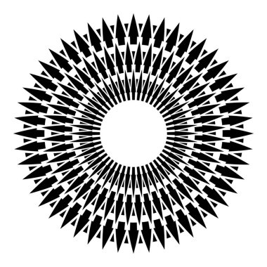 Daire tasarım öğesi. Oklar deseni.