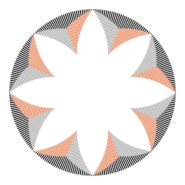 Cercle motif rayé géométrique. Élément de conception . — Image vectorielle