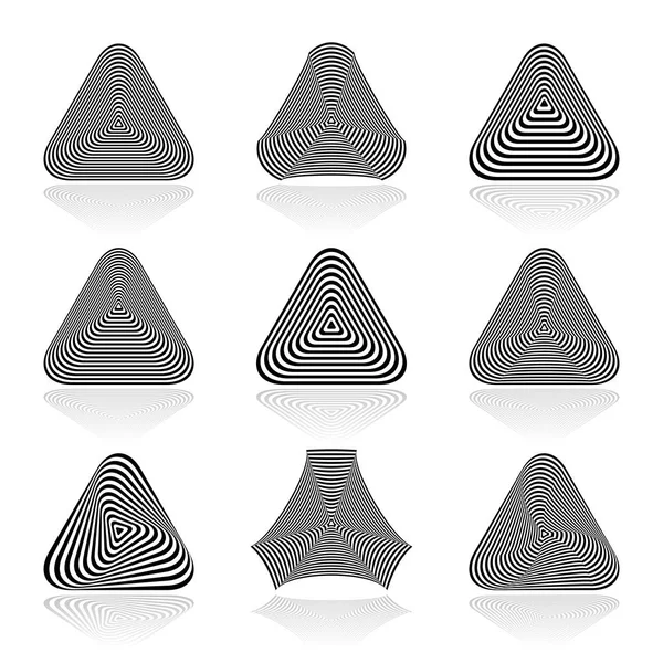 三角 形。3D ピラミッド型。デザイン要素セット. — ストックベクタ