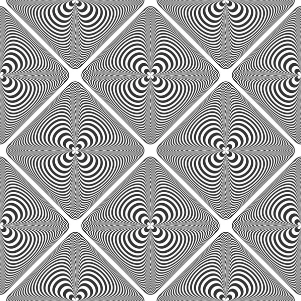 Senza soluzione di continuità controllato op art lines pattern. Texture 3D . — Vettoriale Stock