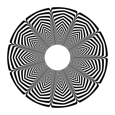 Daire geometrik deseni. Tasarım öğesi. Çizgiler dokusu.