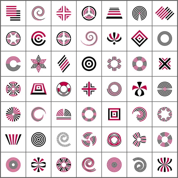 Elementos de diseño establecidos. 49 iconos abstractos . — Vector de stock