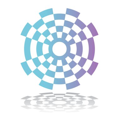 Daire geometrik renk tasarım elemanı. 