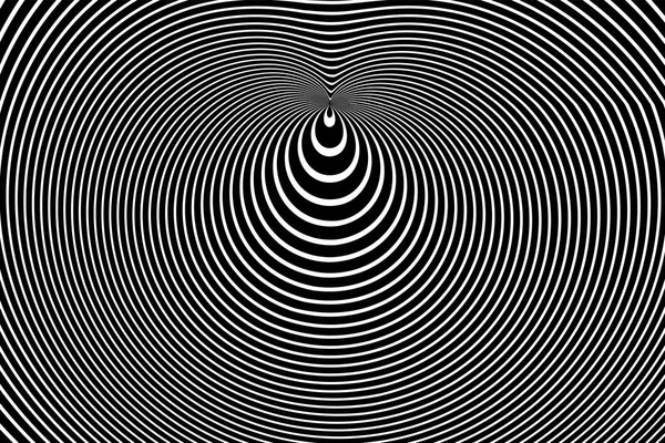 Cirkel lijnen patroon. Abstract op-Art Design. 3D-illusie. — Stockvector