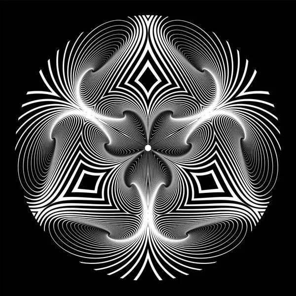 Cirkel ontwerpelement. Geometrische op-Art patroon. Lijnen, textuur. — Stockvector