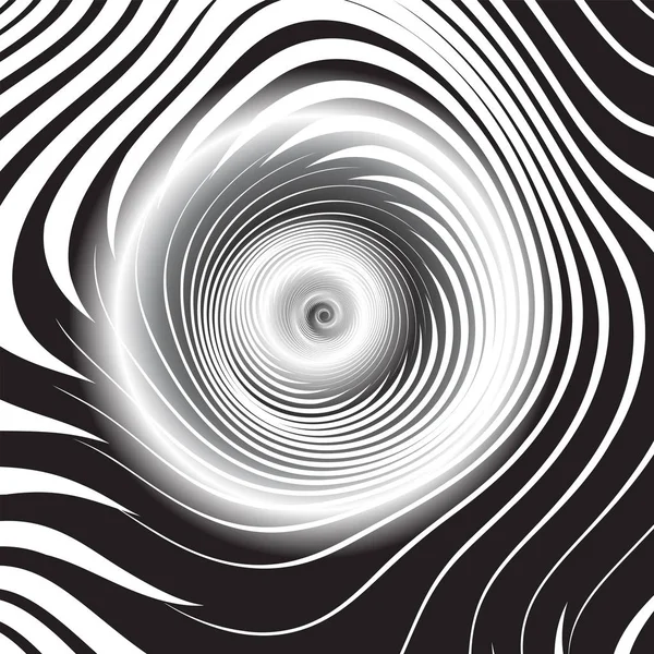 Rotazione movimento circolare illusione. Struttura delle linee a spirale . — Vettoriale Stock