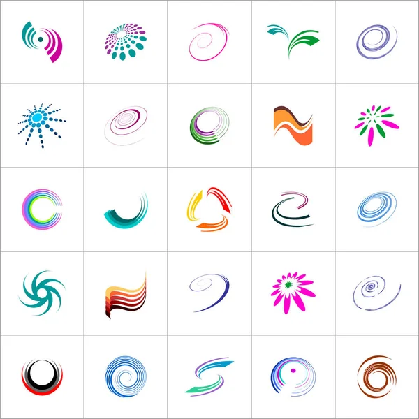 Elementos de diseño establecidos. Iconos de color abstracto . Vectores de stock libres de derechos