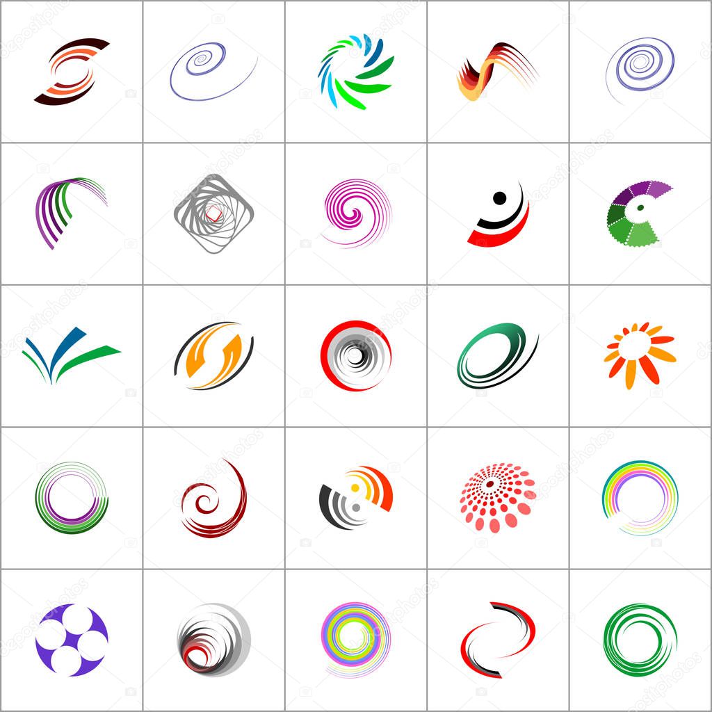 Design elements set. Abstract color icons.