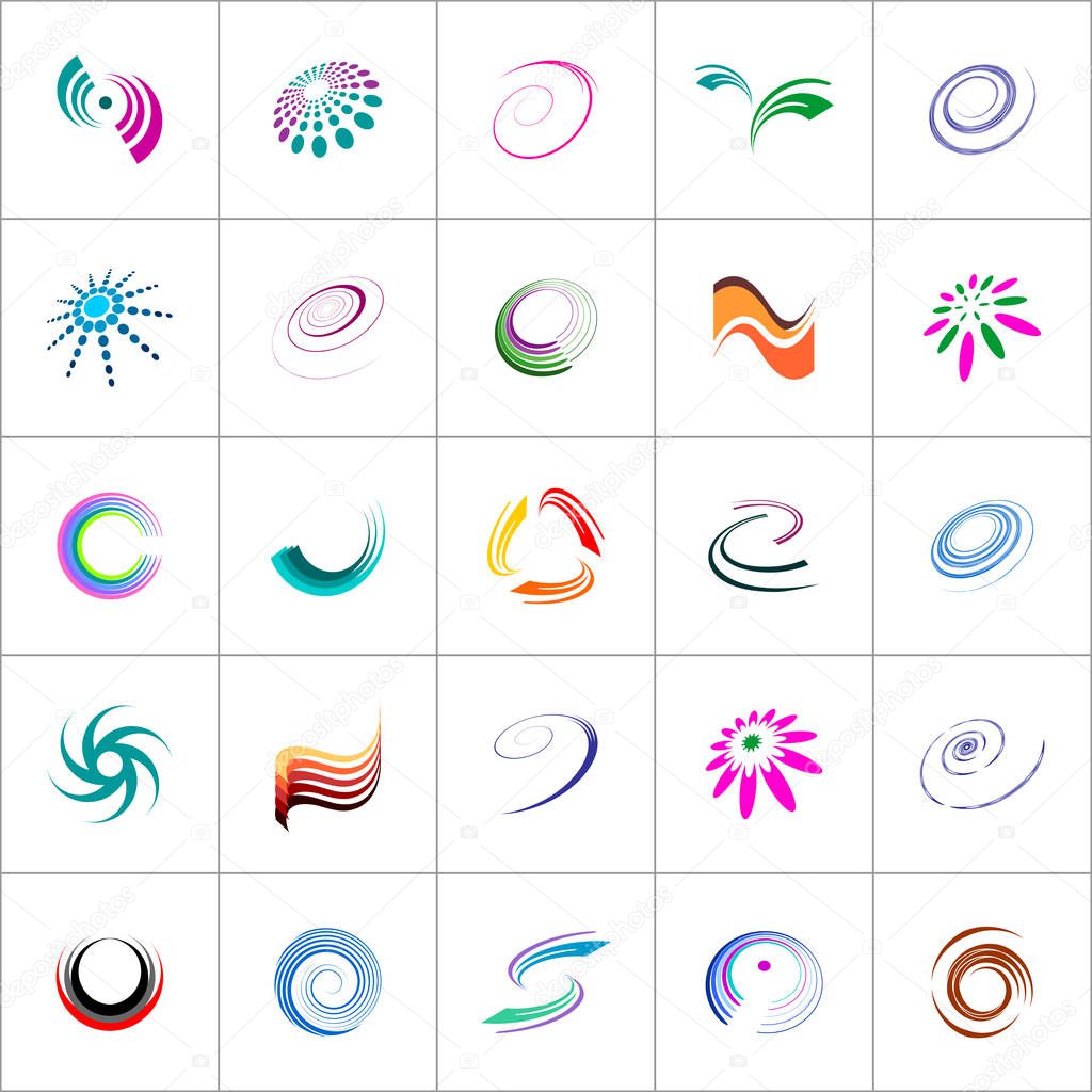 Design elements set. Abstract color icons. Vector art.