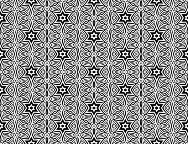 シームレスな星と六角形のパターン。幾何学的な装飾的なテクスチャ — ストックベクタ