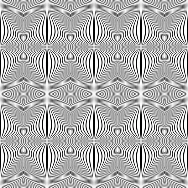 Απρόσκοπτη γεωμετρική op art μοτίβο. Κυματιστές γραμμές υφή. — Διανυσματικό Αρχείο