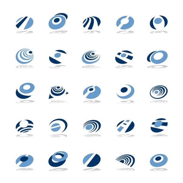 Conjunto de elementos de design. Ícones azuis abstratos . — Vetor de Stock