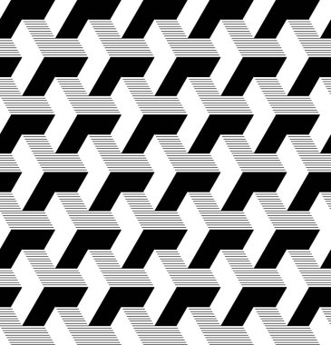 Kesintisiz geometrik izometrik desen. 3D yanılsama.