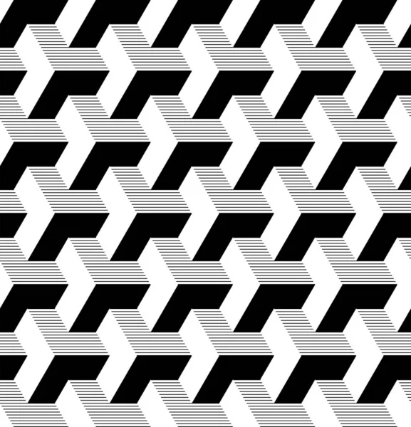 Naadloze geometrische isometrische patroon. 3D illusie. — Stockvector