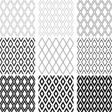 Dikişsiz elmas desenleri. Geometrik dokular kümesi.  