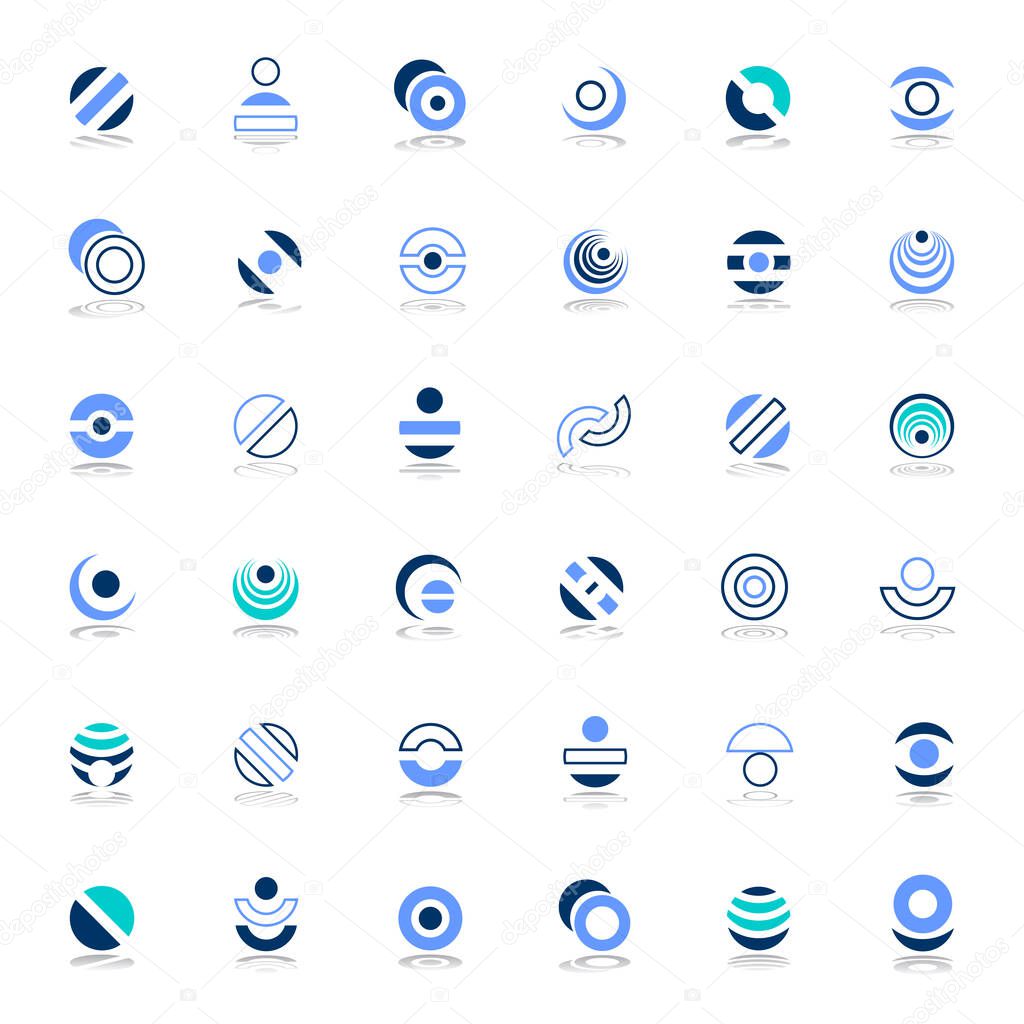 Abstract geometric icons. Design elements set. Vector art.