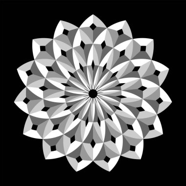 3 boyutlu geometrik tasarım elemanı. Çember deseni.