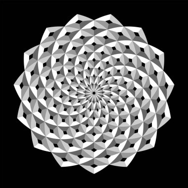 3 boyutlu geometrik tasarım elemanı. Çember deseni. 