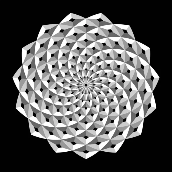 3d geometric design element. Circle pattern. — ストックベクタ