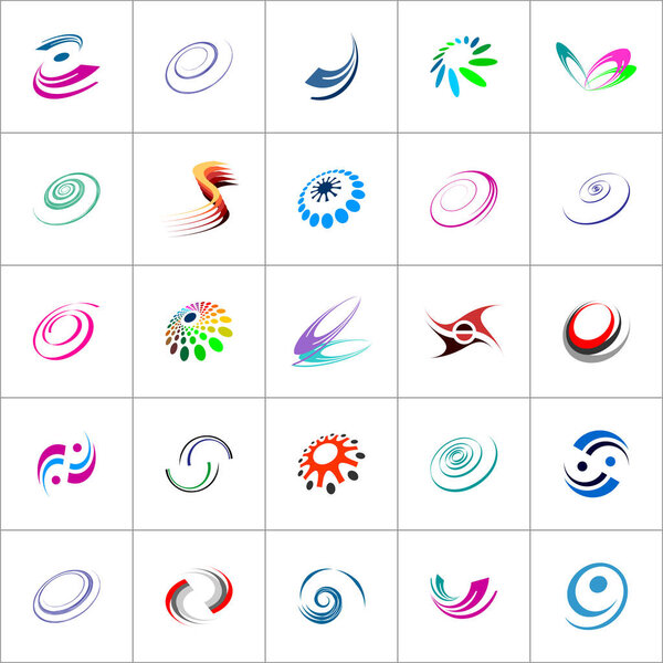 Design elements set. Abstract color icons.