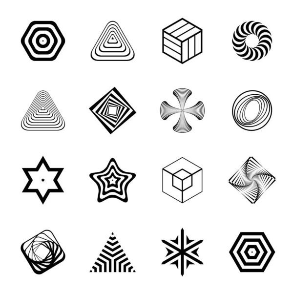 Design Elements Set Abstract Geometric Icons Vector Art — Stock Vector