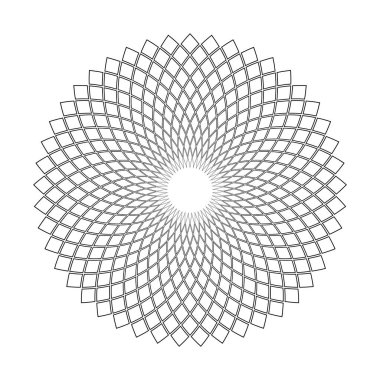 Çember dönüş şekli. Soyut geometrik tasarım elemanı. Vektör sanatı.