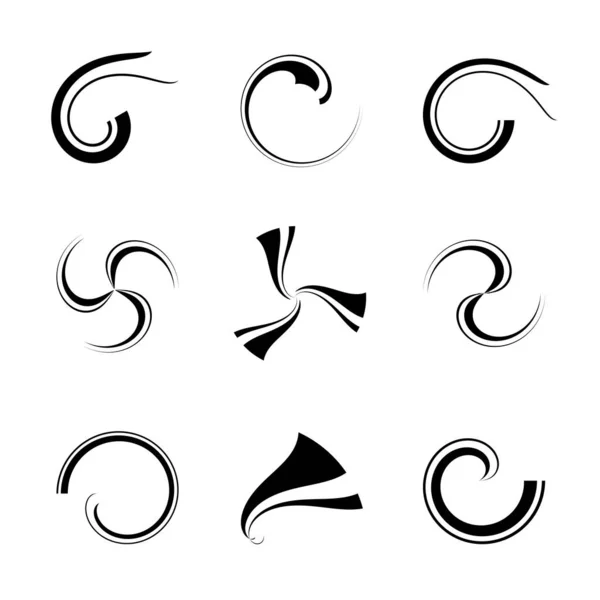 Design Elements Set Abstract Swirl Icons Vector Art — Stockvektor