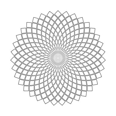 Çember dönüş şekli. Soyut geometrik tasarım elemanı. Vektör sanatı.