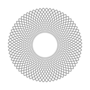 Çember dönüş şekli. Soyut geometrik tasarım elemanı. Vektör sanatı.