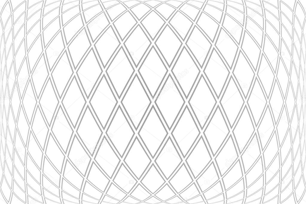Diamonds pattern on 3D white background. Convex geometric texture. Vector art.