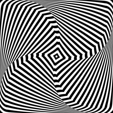 Döndürme hareketi yanılsaması. Çizgi dokusu. Soyut operasyon sanat tasarımı. Vektör illüstrasyonu.