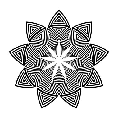 Çember şeklinde soyut geometrik desen. Dekoratif tasarım öğesi. Vektör sanatı.