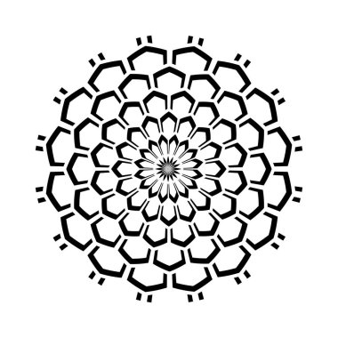 Soyut dekoratif geometrik desen daire şeklinde tasarım elemanı olarak. Vektör sanatı.