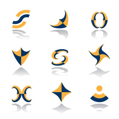 Tasarım ögeleri soyut simge koleksiyonu ayarlandı. Vektör sanatı.