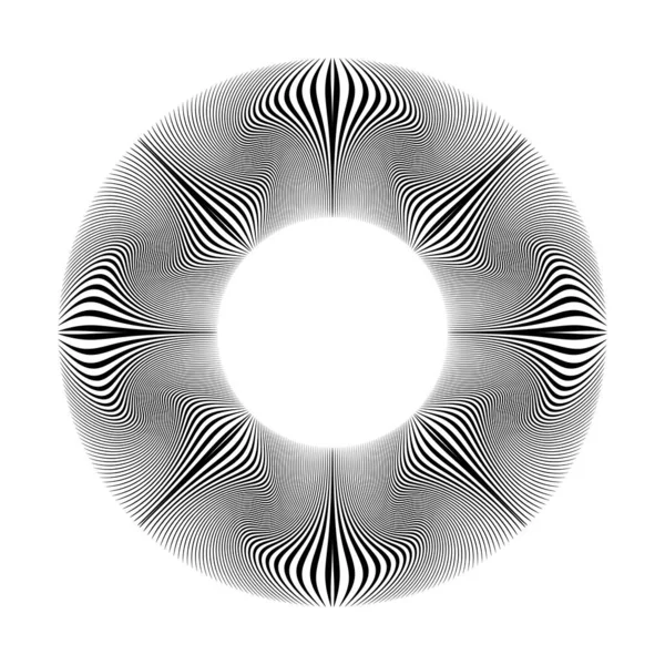 Abstrakt Dekorativa Linjer Mönster Cirkel Form Vektorkonst — Stock vektor