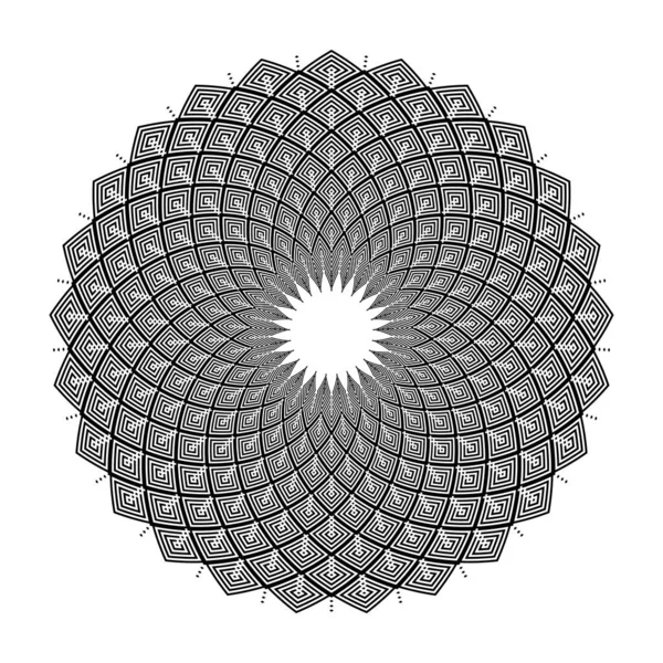 Pola Rotasi Lingkaran Geometris Abstrak Elemen Desain Dekoratif Seni Vektor - Stok Vektor