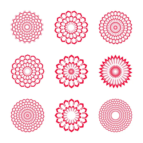 Ensemble Éléments Décoratifs Abstraits Cercle Art Vectoriel — Image vectorielle