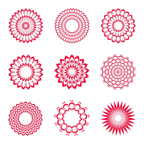 Abstract Decorative Circle Design Elements Set Vector Art — Stock Vector