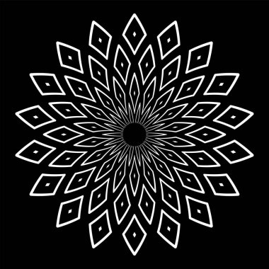 Soyut dekoratif geometrik çember desenli tasarım öğesi. Vektör sanatı.