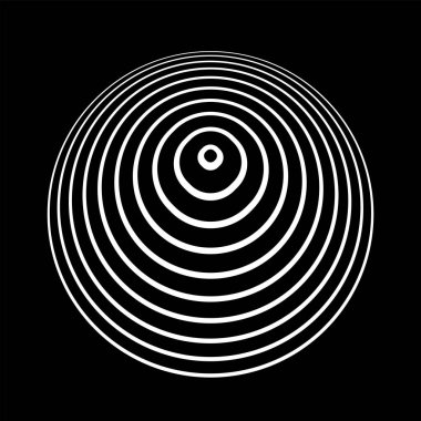 Çember tasarım elemanı. Üç boyutlu illüzyon. Soyut geometrik simge. Vektör sanatı.