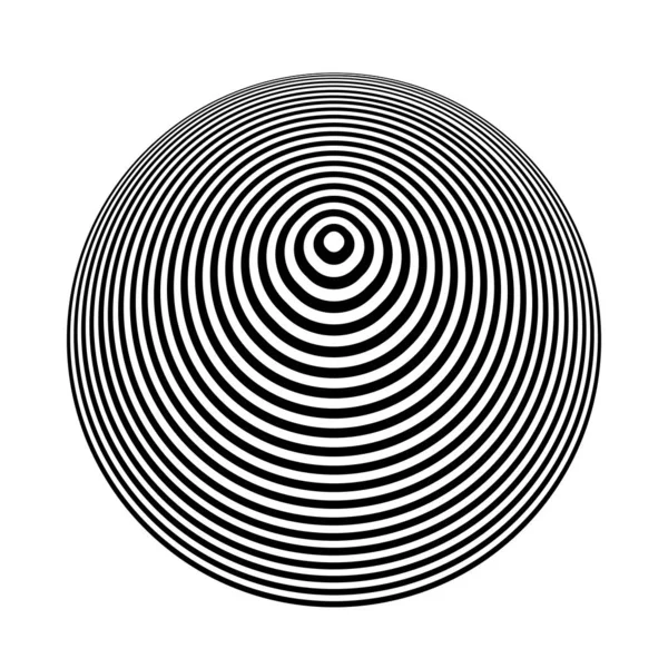 Elemento Diseño Circular Ilusión Icono Geométrico Abstracto Arte Vectorial — Vector de stock