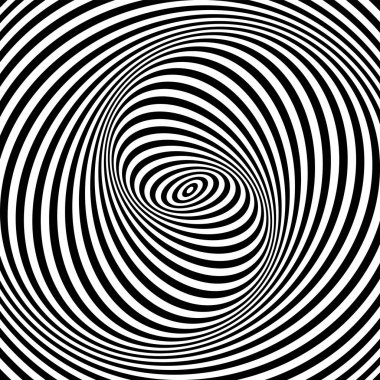 Girdap hareketinin soyut illüzyonu. Çizgili çizgiler. Vektör sanatı.