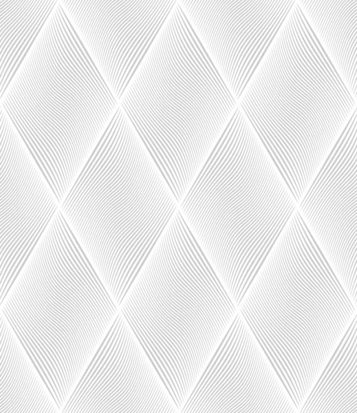 Seamless Diamonds Pattern Wavy Lines Texture White Textured Background Vector — Stock Vector