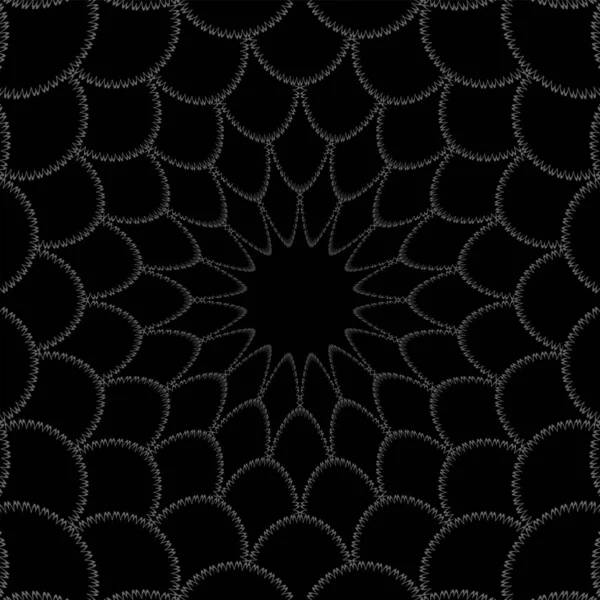 Círculo Patrón Negro Diseño Abstracto Arte Vectorial — Archivo Imágenes Vectoriales